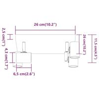 VidaXL Plafondspot met schijnwerpers zwart 26,5 x 26 x 11,5 cm metaal - thumbnail