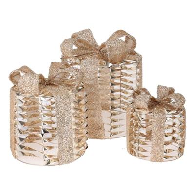 Kerstdecoratie Cadeau LED Goud 30cm Kerstdecoratie Cadeau LED Goud 30cm