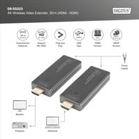 Digitus DS-55323 Draadloze HDMI-set 30 m 3840 x 2160 Pixel Geïntegreerde LED-weergave, Mobiele variant - thumbnail