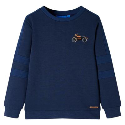 Kindertrui 92 gemleerd marineblauw