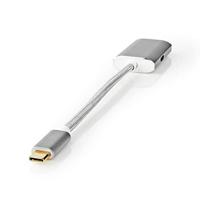 Nedis CCTB64680AL02 Usb-adapter Usb 3.2 Gen 1 Usb Type-c™ Male Hdmi™ Connector 0.20 M Rond Verguld Gebreid / Nylon Zilver Cover Window Box - thumbnail