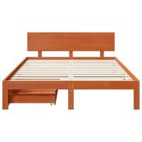 Bedframe met hoofdeinde 3 pcs Wasbruin Massief Vurenhout - thumbnail