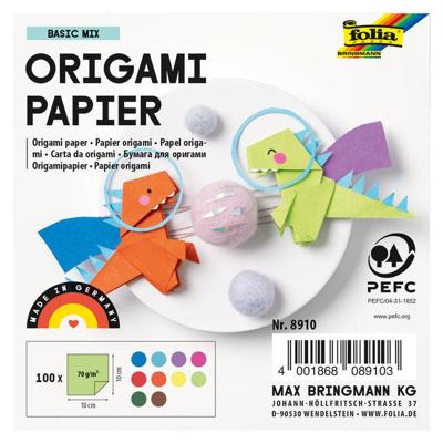 Origami pap folia 70gr 10x10cm 100 vel assorti kl