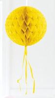 Gele honeycomb bol - 30 cm - thumbnail