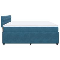 Boxspring met matras fluweel blauw 200x200 cm - thumbnail