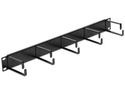 Delock 42496 19 inch Kabelgeleiding voor patchkast 1 HE Diepzwart (RAL 9005)