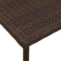 Tuin salontafel rechthoekig 40x40x37 cm poly rattan bruin - thumbnail