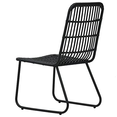 Tuinstoelen 2 st poly rattan zwart Tuinstoelen 2 st poly rattan zwart
