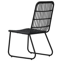 Tuinstoelen 2 st poly rattan zwart - thumbnail