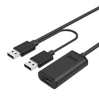 UNITEK Y-278 USB-kabel USB 2.0 10 m 2 x USB A USB A Zwart - thumbnail