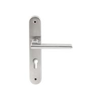 Hardbrass Deurkruk Athene op ovaal langschild profielcilindergat 72mm - RVS - thumbnail