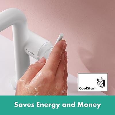 Hansgrohe Tecturis S ééngreeps wastafelkraan 150 Fine CoolStart met afvoerplug, mat wit Hansgrohe Tecturis S ééngreeps wastafelkraan 150 Fine CoolStart met afvoerplug, mat wit