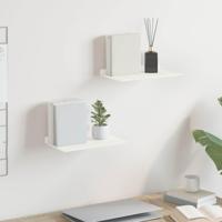 Wandplank met plank Wandgemonteerd 2 pcs Wit 30 x 18 x 2,5 cm - thumbnail