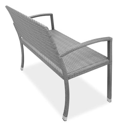Polyrattan Tuinbank Grijs 122x87x60cm