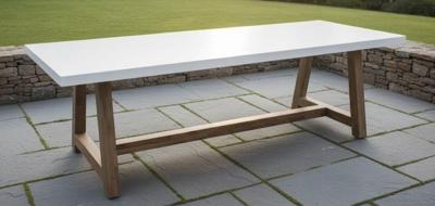 Veltis dining table 250x100x77 iced marble look/acacia teak look Eurofar - Eurofar