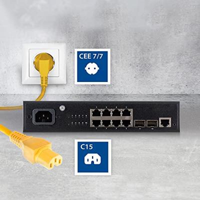 ACT Netsnoer CEE 7/7 male (haaks) - C15 geel 2 m ACT Netsnoer CEE 7/7 male (haaks) - C15 geel 2 m