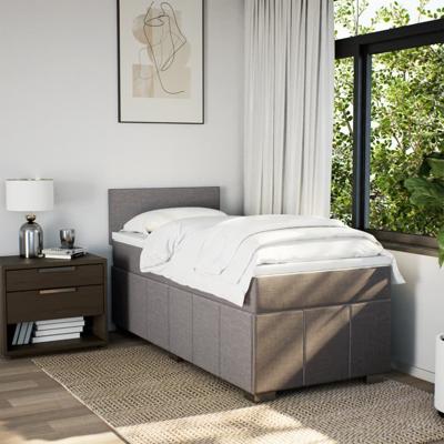 Boxspring met matras stof taupe 100x200 cm