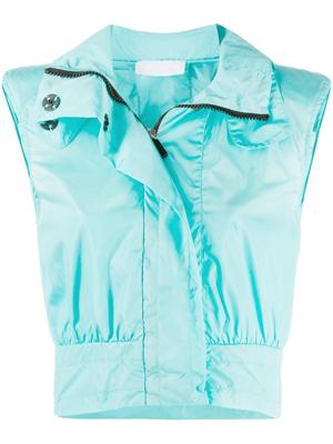 No Ka' Oi cropped hooded gilet - Blue