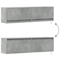 Tv-wandmeubel met LED-verlichting 140x31x38 cm betongrijs - thumbnail
