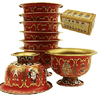 Offerschaaltjes 8 Voorspoedsymbolen Rood (Set van 7) - thumbnail