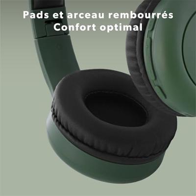 T'nB - Tonality over-ear Bluetooth-hoofdtelefoon, schuimrubberen pads, batterijduur 24 uur, 3,5 mm jack kabel inbegrepen - saliegroen