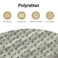 5-delige Loungeset met kussens poly rattan bruin - thumbnail