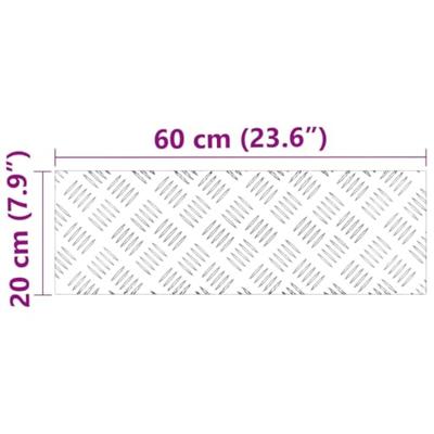 VidaXL Trap tread rechthoekig 4 pcs zilver 60 x 20 cm aluminium