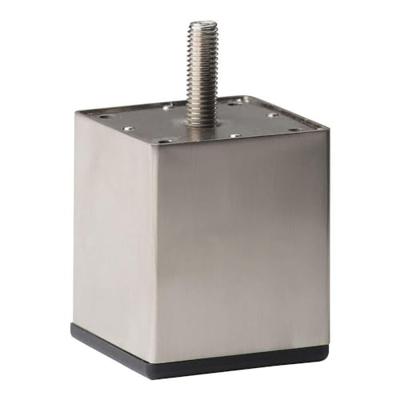 Stalen meubelpoot rvs look vierkant 6 bij 6 cm en hoogte 7 cm (M10) (5 x 5 cm)