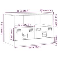 Tv-meubel 67x39x44 cm staal roze - thumbnail