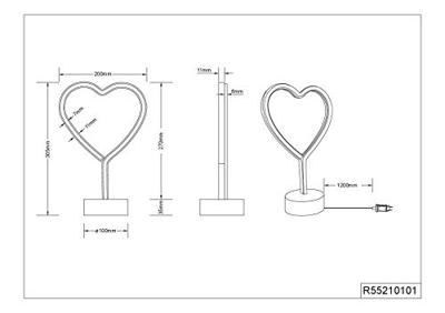 Trio TafellampHeart met roze licht - R55210101