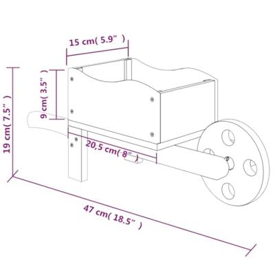 VidaXL Plantenbakken kruiwagen 2 st 47x15x19 cm massief vurenhout
