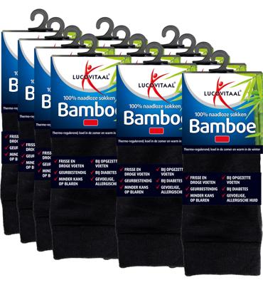 Lucovitaal Bamboe Sokken Zwart 35-38