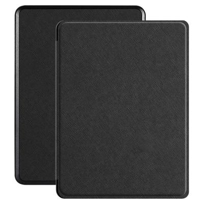 Lunso - Kobo Glo / Glo HD / Touch 2.0 (6 inch) - Vegan saffiano leren sleepcover hoes - Zwart