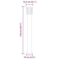 VidaXL Vloerlamp voor buiten 110 cm roestvrijstaal zwart - thumbnail