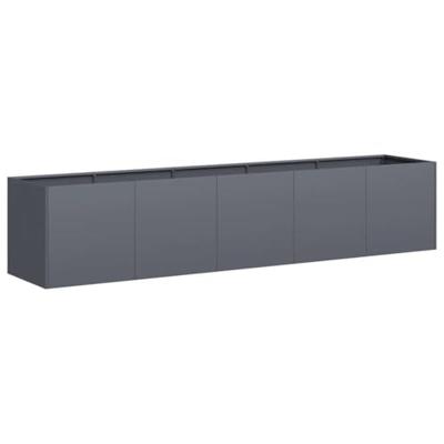 Plantenbak 200x40x40 cm koudgewalst staal antracietkleurig Plantenbak 200x40x40 cm koudgewalst staal antracietkleurig