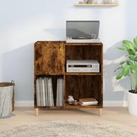 Platenkast 84,5x38x89 cm bewerkt hout gerookt eikenkleurig - thumbnail