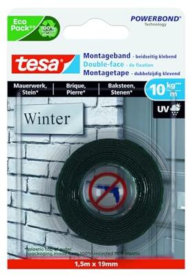 tesa BRICK & STONE 77748-00000-00 Montagetape tesa Powerbond Zwart (l x b) 1.5 m x 19 mm 1 stuk(s)