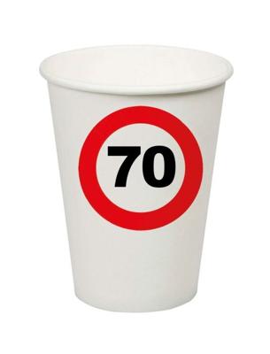 Bekers Verkeersbord 70 Jaar - 8 Stuks