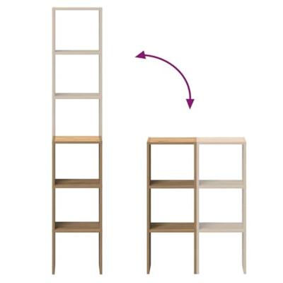 Boekenkasten 2 st 30x30x80 cm bewerkt hout artisanaal eiken