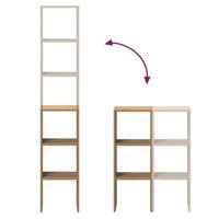 Boekenkasten 2 st 30x30x80 cm bewerkt hout artisanaal eiken - thumbnail