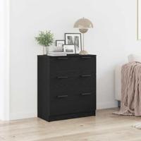 Dressoir met lade Zwart 60 x 30 x 70 cm Bewerkt hout - thumbnail