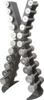 X-Line dumbbell rack with a set of chrome dumbbells 0.5 -10 kg - thumbnail