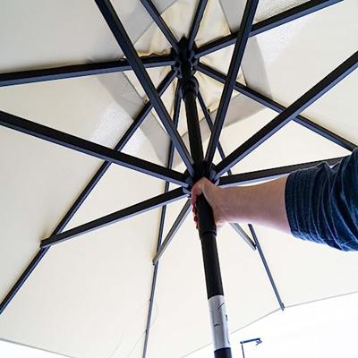 Madison Parasol Moraira Push-up Vierkant 230x230cm Grijs - thumbnail