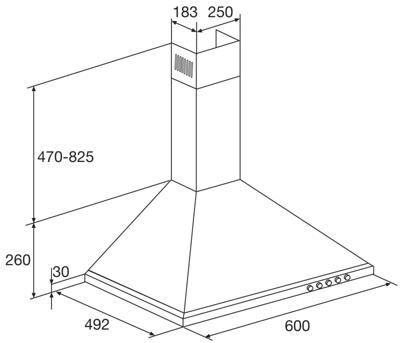 ETNA T4406LRVS afzuigkap Muurmontage Roestvrijstaal