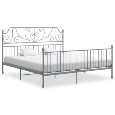 Bedframe metaal grijs 200x200 cm