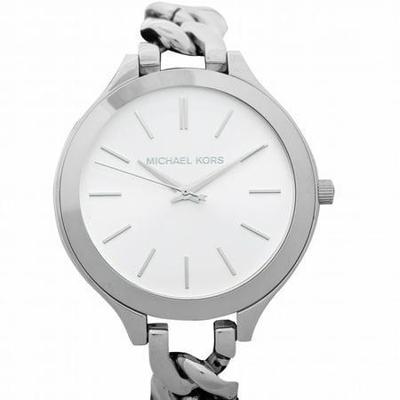 Michael Kors Dames Slim Runway Witte Wijzerplaat Horloge MK3279