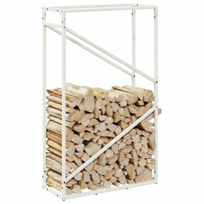 VidaXL Brandhoutrek 60x25x100 cm koudgewalst staal wit