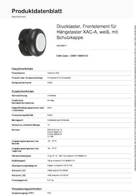 Schneider Electric XACA9411 XACA9411 Druktoets 1 knop Zwart Druk-ontgrendeling 1 stuk(s)