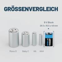 Absina 9V batterij (blok) Alkaline 580 mAh 9 V 4 stuk(s) - thumbnail