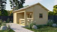 Tuindeco Edelweiss chalet 600x510 cm 70 mm vuren grijs geïmpregneerd - thumbnail